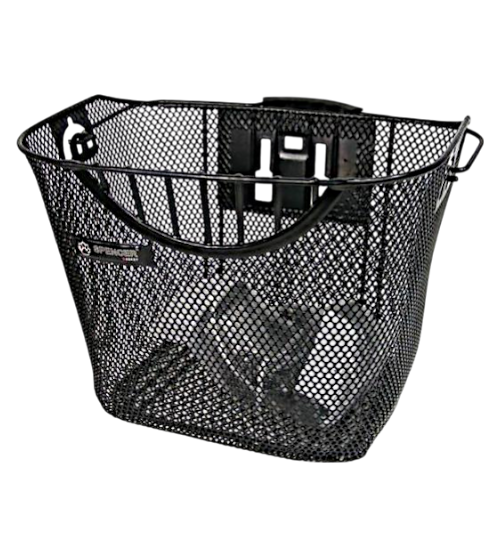 Spencer Fahrradkorb Korb mit Netzfront schwarz 35 x 25 x 26 cm Inkl Halterung