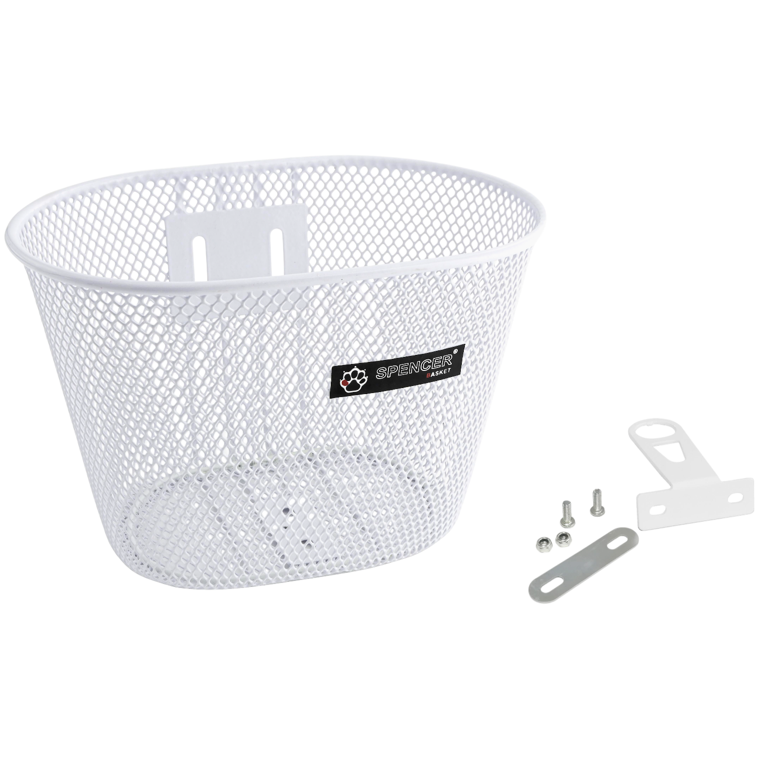 Spencer Fahrradkorb Korb mit Netzfront weiß klein, 5,5 Liter Inklusive Halterung