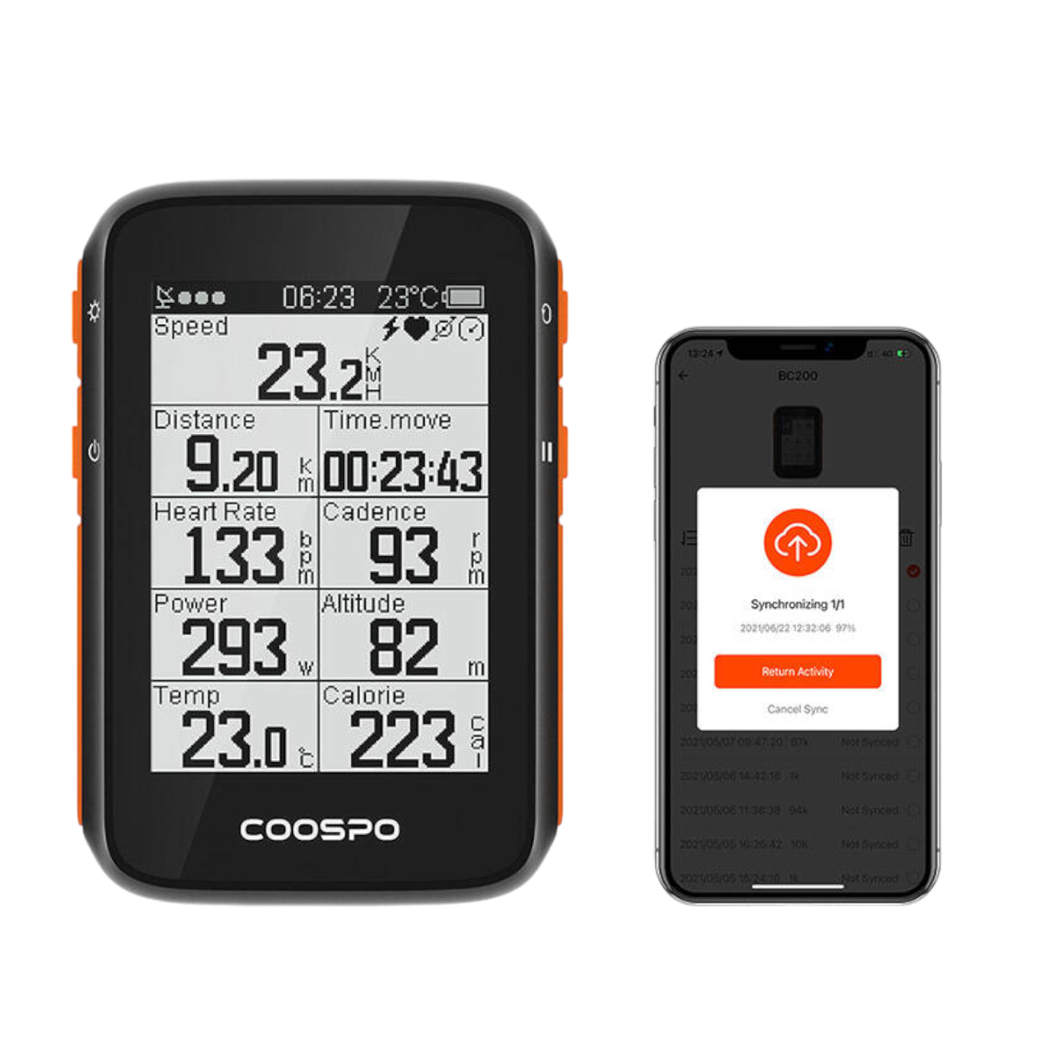 Fahrradcomputer drahtloses GPS kompatibel mit Strava, etc. 36 h Akku Coospo