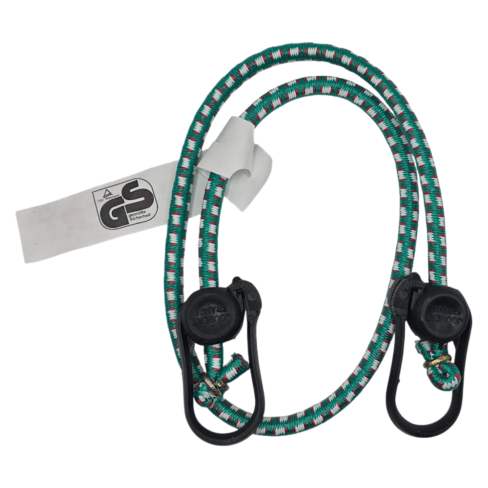 Spanngummi Karabiner-Haken Expander Gepäckspanner Gummispanner grün 8mm 80cm