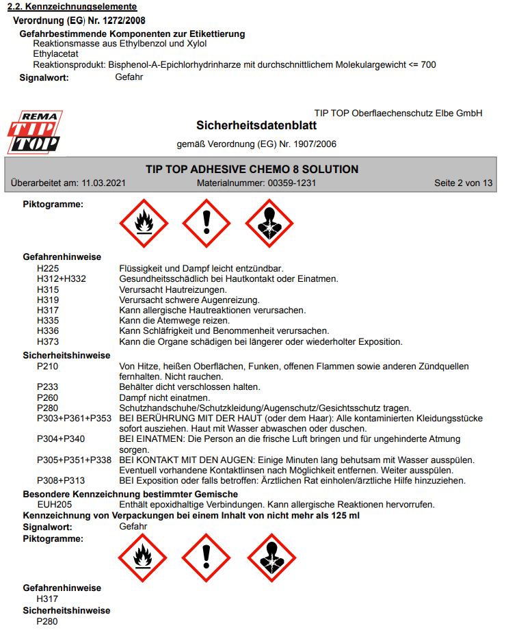 REMA TIP TOP SVS-VULC Vulkanisierflüssigkeit Schlauchflicken Reifen Reparatur