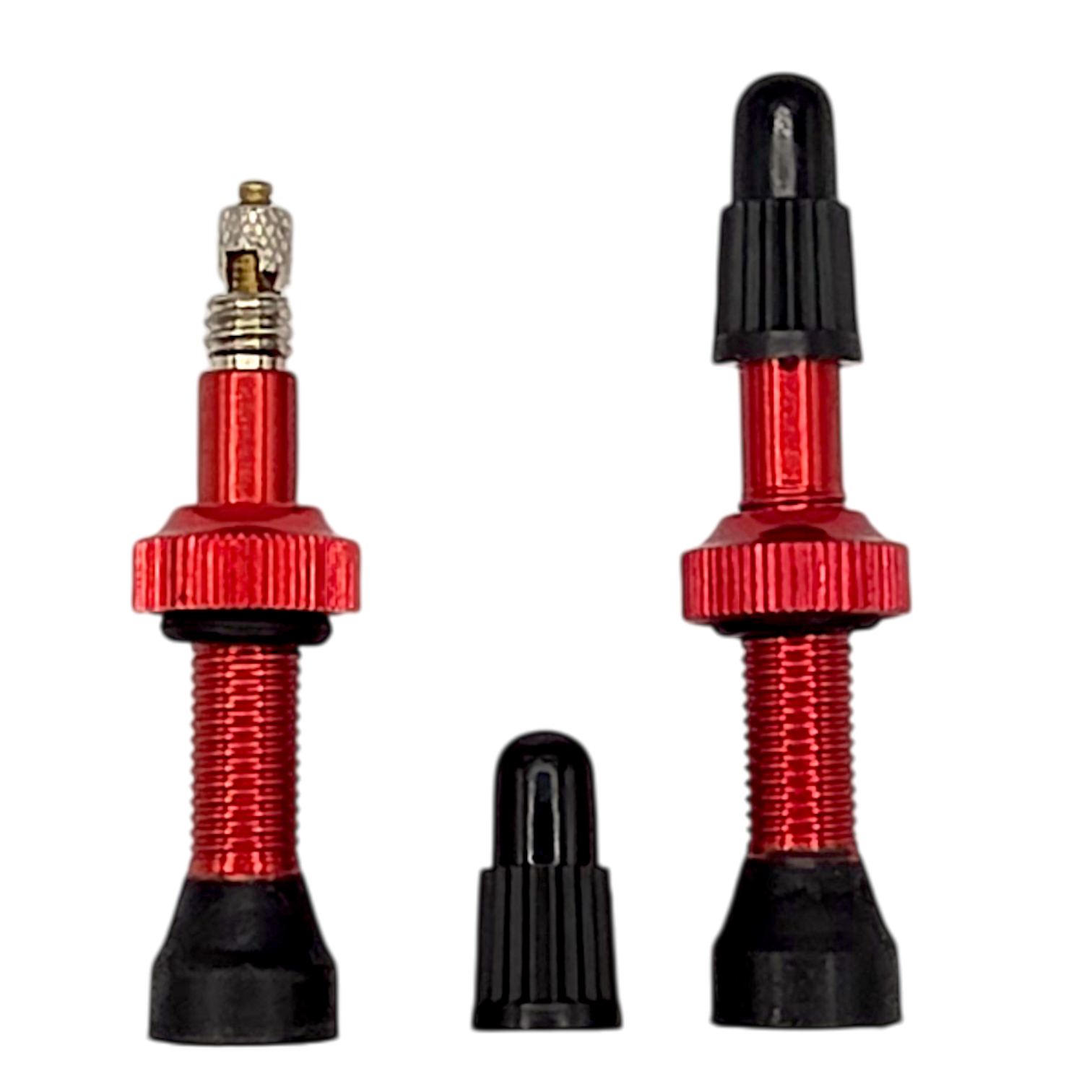 2x Fahrrad Tubeless-Ventil 50 mm Presta Sclaverand Fahrradventil SV rot