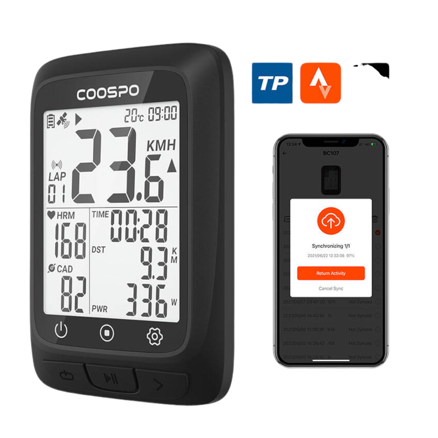 GPS Fahrradcomputer Kompatibel mit Strava 28 h Akku Kilometerzähler Coospo GPS Fahrradcomputer Kompatibel mit Strava 28 h Akku Kilometerzähler Coospo