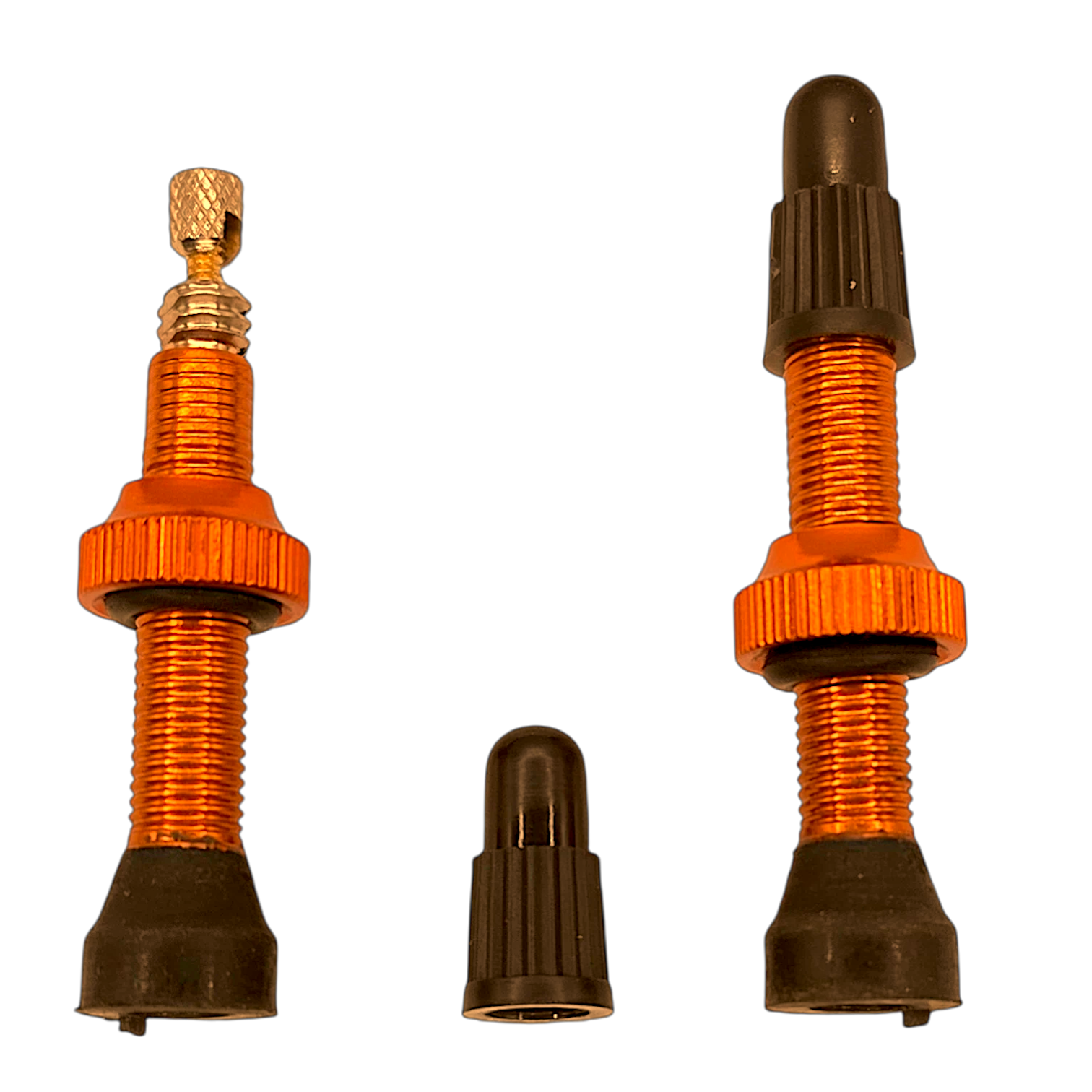 2x Fahrrad Tubeless-Ventil 80 mm Presta Sclaverand Fahrradventil SV orange